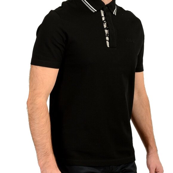 Versace Men's Black Logo Embroidery Short Sleeve Polo Shirt US 2XL IT 56 - Picture 2 of 6